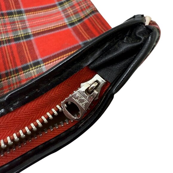 Vintage Ice Skates Bag with Handle Red Plaid Retro Holiday MCM Christmas Decor - Picture 9 of 13